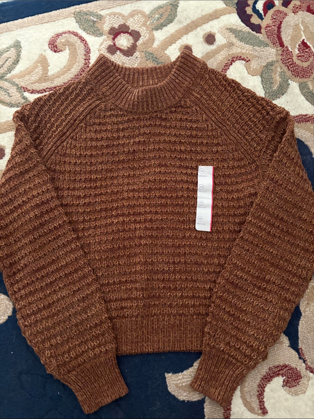 Universal Thread Chunky Ribbed Turtleneck Sweater in Rust Brown